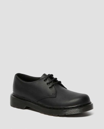 Dr Martens Junior 1461 Mono Softy T Kožené Topánky Detske Čierne | 6431-WLGAV